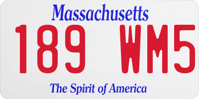 MA license plate 189WM5