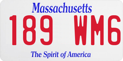 MA license plate 189WM6