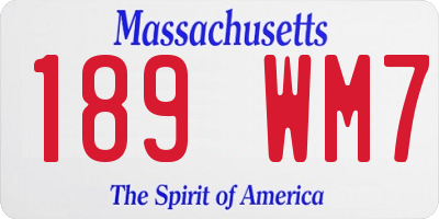 MA license plate 189WM7