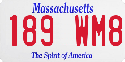 MA license plate 189WM8
