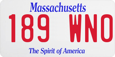 MA license plate 189WN0