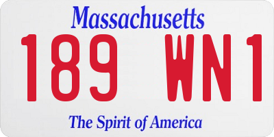 MA license plate 189WN1