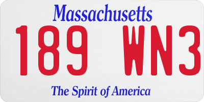MA license plate 189WN3