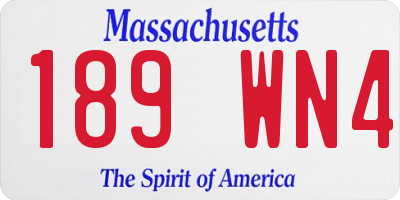 MA license plate 189WN4