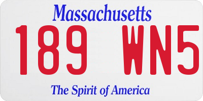 MA license plate 189WN5