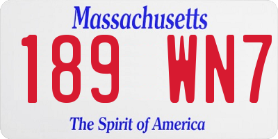 MA license plate 189WN7