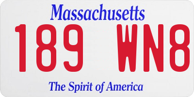 MA license plate 189WN8
