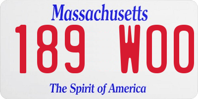 MA license plate 189WO0