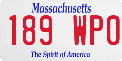 MA license plate 189WP0