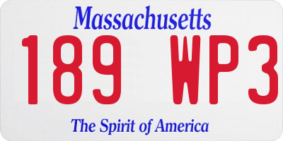 MA license plate 189WP3