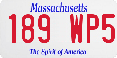 MA license plate 189WP5