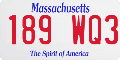 MA license plate 189WQ3