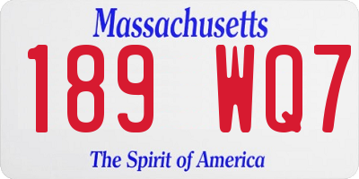 MA license plate 189WQ7