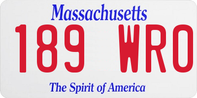 MA license plate 189WR0