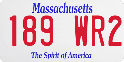 MA license plate 189WR2