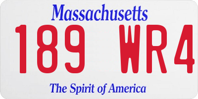 MA license plate 189WR4