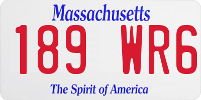 MA license plate 189WR6