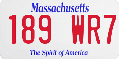 MA license plate 189WR7