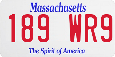 MA license plate 189WR9
