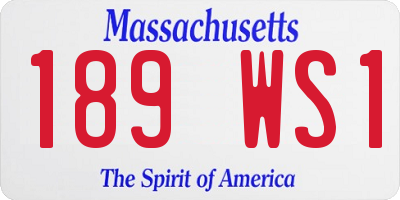 MA license plate 189WS1