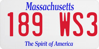 MA license plate 189WS3