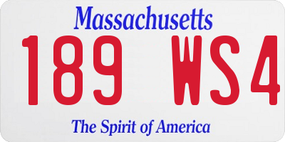 MA license plate 189WS4