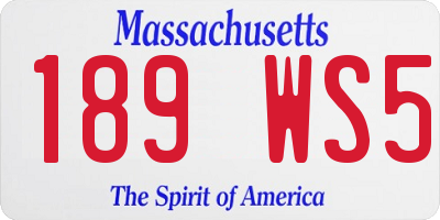 MA license plate 189WS5