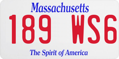 MA license plate 189WS6