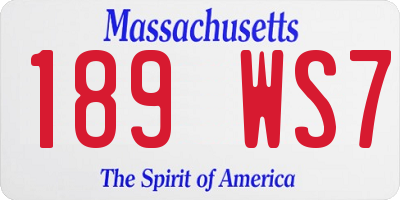 MA license plate 189WS7