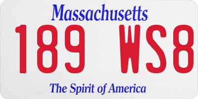 MA license plate 189WS8