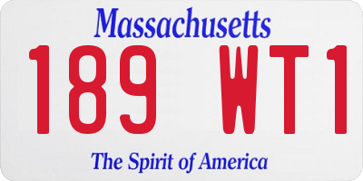 MA license plate 189WT1