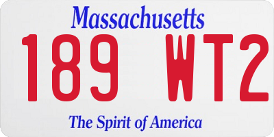 MA license plate 189WT2