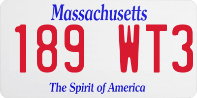 MA license plate 189WT3