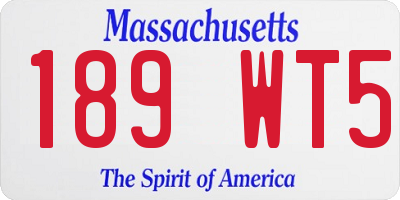 MA license plate 189WT5