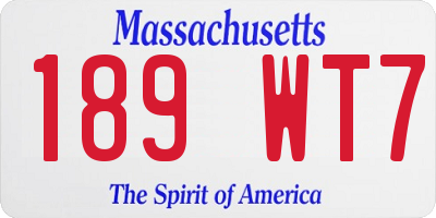 MA license plate 189WT7