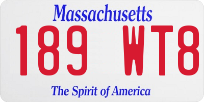 MA license plate 189WT8