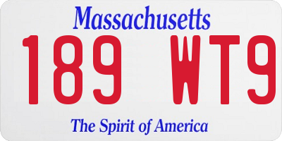 MA license plate 189WT9
