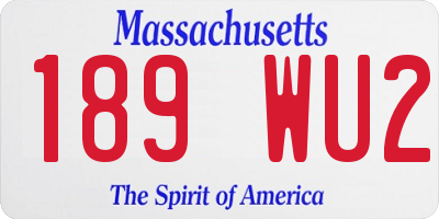 MA license plate 189WU2