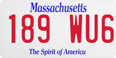 MA license plate 189WU6