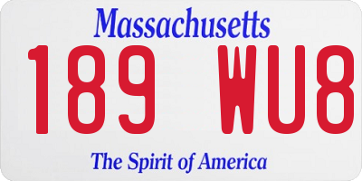 MA license plate 189WU8