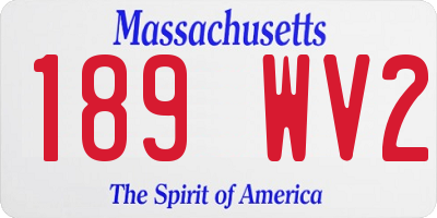 MA license plate 189WV2