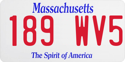 MA license plate 189WV5