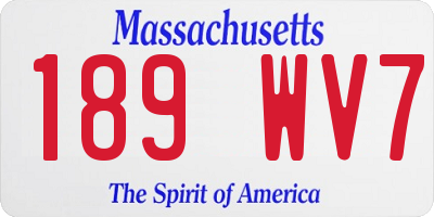 MA license plate 189WV7