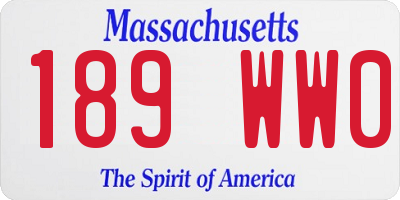 MA license plate 189WW0