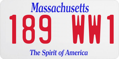 MA license plate 189WW1
