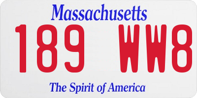 MA license plate 189WW8