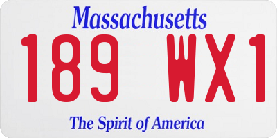 MA license plate 189WX1