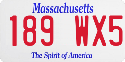MA license plate 189WX5