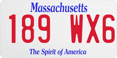 MA license plate 189WX6