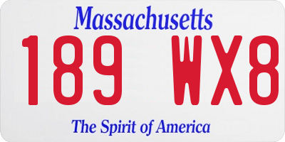 MA license plate 189WX8